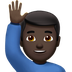 Bagaimana emoji Lelaki mengangkat tangan: ton kulit gelap kelihatan di Apple.