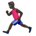 Bagaimana Man Running: Dark Skin Tone emoji terlihat di Apple.