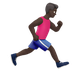 Bagaimana Man Running Facing Right: Dark Skin Tone emoji terlihat di Apple.