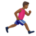 Bagaimana Man Running Facing Right: Medium-Dark Skin Tone emoji terlihat di Apple.