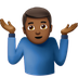 Bagaimana Man Shrugging: Medium-Dark Skin Tone emoji terlihat di Apple.