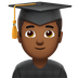 Bagaimana Man Student: Medium-Dark Skin Tone emoji terlihat di Apple.