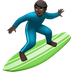 Bagaimana Man Surfing: Dark Skin Tone emoji terlihat di Apple.