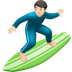 Bagaimana Man Surfing: Light Skin Tone emoji terlihat di Apple.