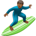 Bagaimana Man Surfing: Medium-Dark Skin Tone emoji terlihat di Apple.