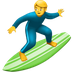 Bagaimana Man Surfing emoji terlihat di Apple.