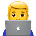 Bagaimana Man Technologist emoji terlihat di Apple.