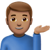 Bagaimana Man Tipping Hand: Medium Skin Tone emoji terlihat di Apple.