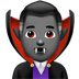 Bagaimana Man Vampire: Medium-Dark Skin Tone emoji terlihat di Apple.