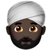 Jak wygląda emoji Mężczyzna w turbanie: karnacja ciemna w Apple.