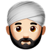 Jak wygląda emoji Mężczyzna w turbanie: karnacja jasna w Apple.