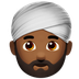 Jak wygląda emoji Mężczyzna w turbanie: karnacja średnio ciemna w Apple.