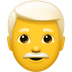 Bagaimana Man: White Hair emoji terlihat di Apple.