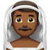 Bagaimana Man with Veil: Medium-Dark Skin Tone emoji terlihat di Apple.