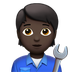 Jak wygląda emoji Mechanik: karnacja ciemna w Apple.