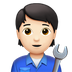 Jak wygląda emoji Mechanik: karnacja jasna w Apple.