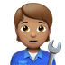 Jak wygląda emoji Mechanik: karnacja średnia w Apple.