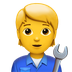 Bagaimana Mechanic emoji terlihat di Apple.