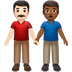 Bagaimana Men Holding Hands: Light Skin Tone, Medium-Dark Skin Tone emoji terlihat di Apple.