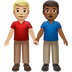 Bagaimana Men Holding Hands: Medium-Light Skin Tone, Medium-Dark Skin Tone emoji terlihat di Apple.