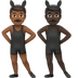 Wie Männer mit Hasenohren: mitteldunkle Hautfarbe, dunkle Hautfarbe Emoji auf Apple aussieht.
