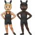 Wie Männer mit Hasenohren: mittelhelle Hautfarbe, dunkle Hautfarbe Emoji auf Apple aussieht.