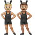 Wie Männer mit Hasenohren: mittelhelle Hautfarbe, mittlere Hautfarbe Emoji auf Apple aussieht.