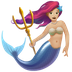 Bagaimana Mermaid: Medium-Light Skin Tone emoji terlihat di Apple.