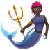 Bagaimana Merperson: Dark Skin Tone emoji terlihat di Apple.