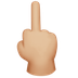 Bagaimana Middle Finger: Medium-Light Skin Tone emoji terlihat di Apple.