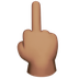 Bagaimana Middle Finger: Medium Skin Tone emoji terlihat di Apple.