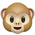 Bagaimana emoji Muka monyet kelihatan di Apple.