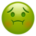 Bagaimana Nauseated Face emoji terlihat di Apple.