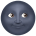 Bagaimana New Moon Face emoji terlihat di Apple.