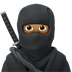 Bagaimana emoji Ninja: ton kulit sederhana kelihatan di Apple.