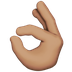 Bagaimana OK Hand: Medium Skin Tone emoji terlihat di Apple.