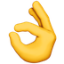 Bagaimana OK Hand emoji terlihat di Apple.