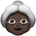 Bagaimana emoji Wanita tua: ton kulit gelap kelihatan di Apple.