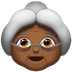 Bagaimana emoji Wanita tua: ton kulit sederhana gelap kelihatan di Apple.