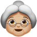 Bagaimana Old Woman: Medium-Light Skin Tone emoji terlihat di Apple.