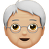 Bagaimana Older Person: Medium-Light Skin Tone emoji terlihat di Apple.