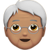 Bagaimana Older Person: Medium Skin Tone emoji terlihat di Apple.