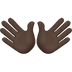 Bagaimana Open Hands: Dark Skin Tone emoji terlihat di Apple.