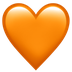 Bagaimana Orange Heart emoji terlihat di Apple.