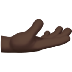 Bagaimana Palm up Hand: Dark Skin Tone emoji terlihat di Apple.