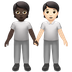 Bagaimana People Holding Hands: Dark Skin Tone, Light Skin Tone emoji terlihat di Apple.