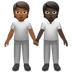 Bagaimana People Holding Hands: Medium-Dark Skin Tone, Dark Skin Tone emoji terlihat di Apple.