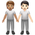 Bagaimana People Holding Hands: Medium Skin Tone, Light Skin Tone emoji terlihat di Apple.