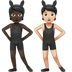 Wie Personen mit Hasenohren: dunkle Hautfarbe, helle Hautfarbe Emoji auf Apple aussieht.