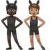 Wie Personen mit Hasenohren: dunkle Hautfarbe, mittlere Hautfarbe Emoji auf Apple aussieht.